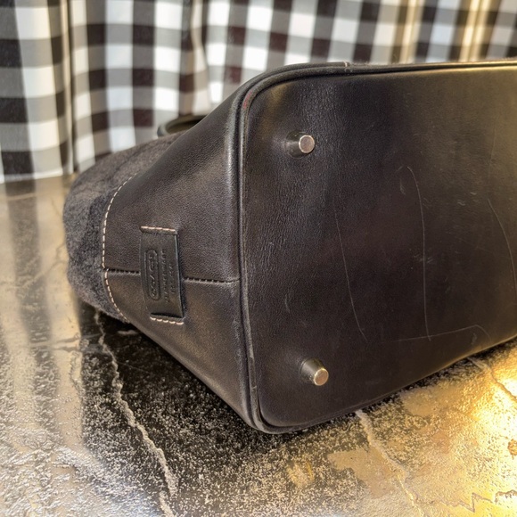 Coach Signature Monogram Wool and Leather Satchel 2001 Vintage - Picture 5 of 7